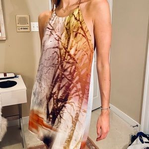 Artsy halter dress - worn only once